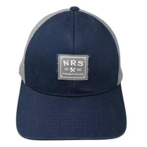 NRS Blue Trucker Hat Gray Mesh Snapback One Size Adjustable Durable Goods Cap